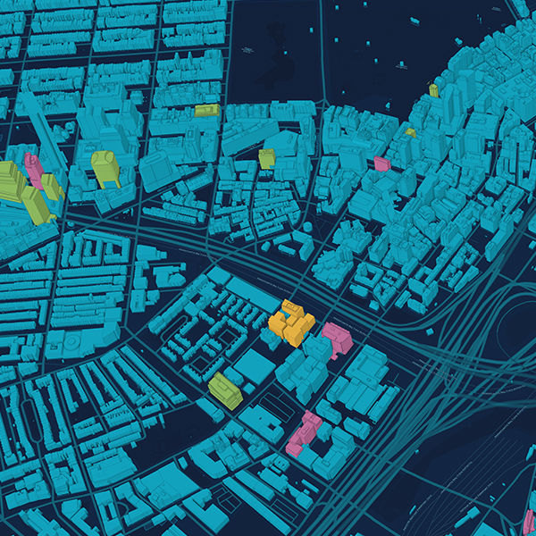 3d map of city block