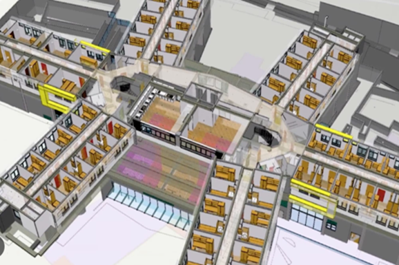Image of a 3D building on a tertiary education providers campus