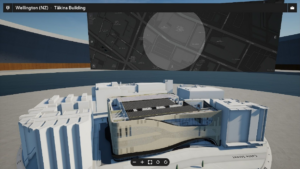 Takina Building in Wellington visualised in ArcGIS Scene Viewer.