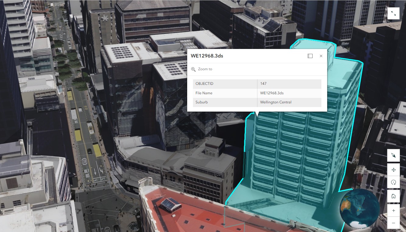 3d geospatial analysis of Wellington CBD